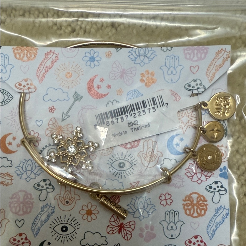 Alex and Ani Gold Snowflake Charm Bracelet - Picture 4 of 4